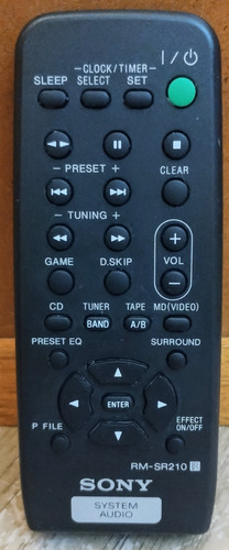 Sony System Audio Control Remoto,rm-sr210 Original,no Genéri