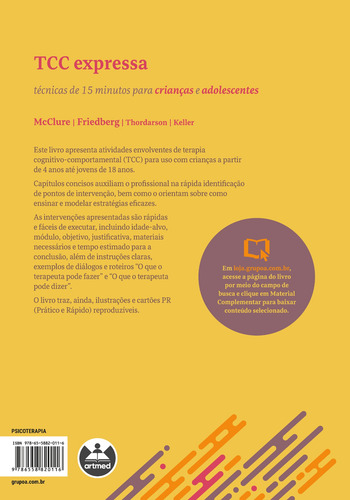 Tcc Expressa: Técnicas De 15 Minutos Para Crianças E Adolescentes, De Mcclure, Jessica M.. Editorial Artmed, Capa Mole Em Português, 2021. Ótimo Estado, Sem Riscos, Sem Rasuras, Folhas Branquinhas. (Usado)