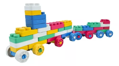 Brastoy Blocos De Montar Construção Brinquedo Educativo Infantil (128  Peças) : : Brinquedos e Jogos