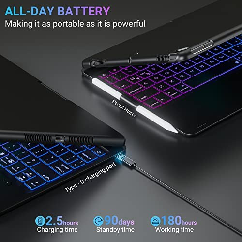 Funda Con Teclado Para iPad De 9.ª Generación: 2021 Touchpad