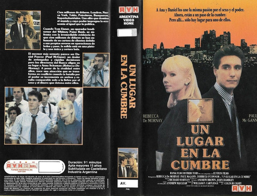 Un Lugar En La Cumbre Vhs Rebecca De Mornay Paul Mcgann