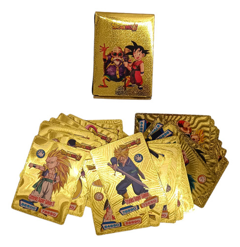 55 Cartas Dragon Ball Doradas Colección 