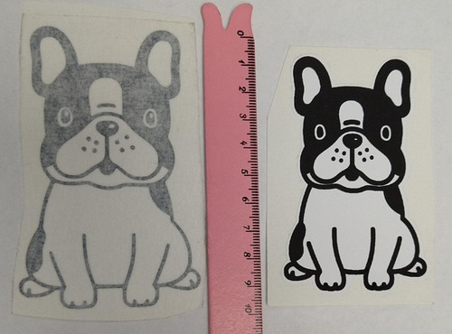 Vinilo Sticker Calco Perro Bulldog Frances Frenchie Auto