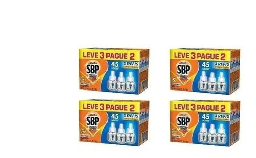 Kit Repelente Sbp 45 Noites Com 12 Refis De 35ml