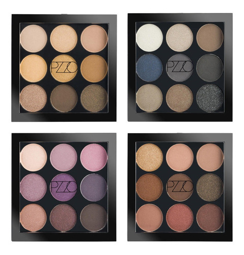 Paletas Sombras X 9 Petrizzio Pack 4 Colores