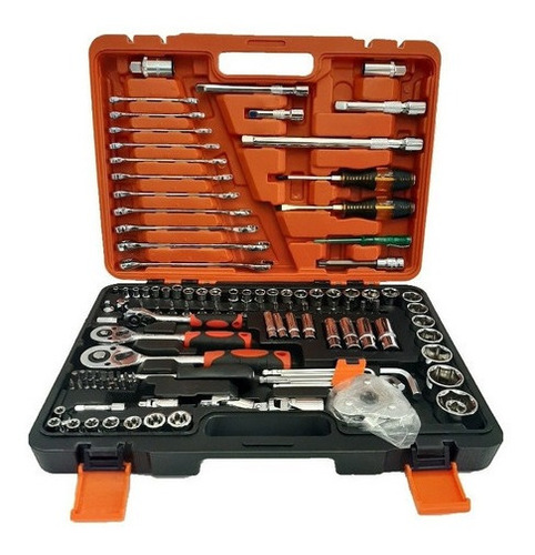 Caja Set Dado Herramientas 121 Piezas Ratchet 1/2, 1/4 Y 3/8