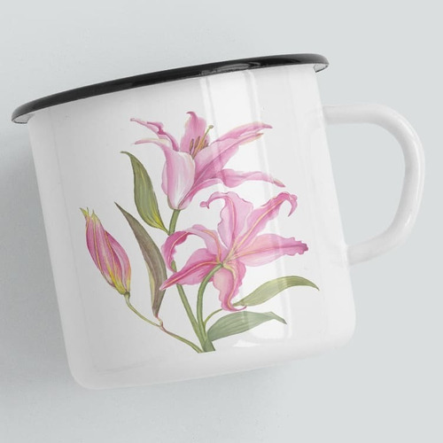 Taza De Peltre Orquídeas