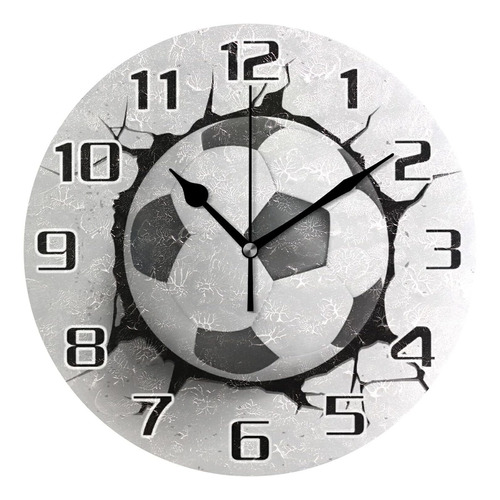 Reloj De Pared Deportivo Con Balón De Fútbol, Estampa...