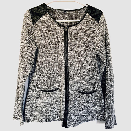 Sweater Cardigan Tejido Con Cierre Talla S Usado