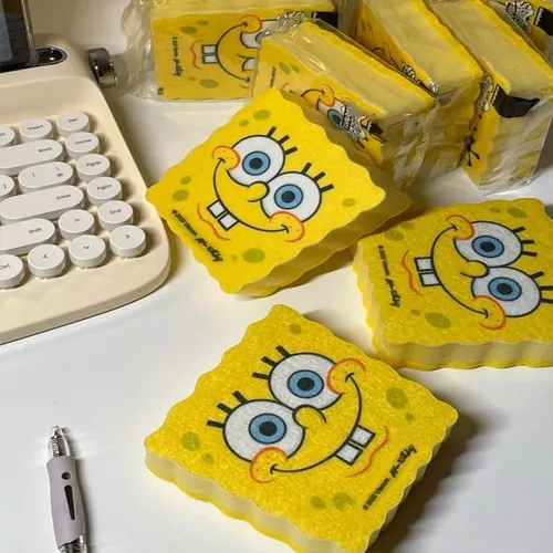 Bob Esponja Dreno Da Pia Cremalheira Cesta Esponja Titular Engraçado  Cozinha Armazenamento Desenhos Animados Anime Bonito Sink Rag Acessórios  Esponja Lava-louça