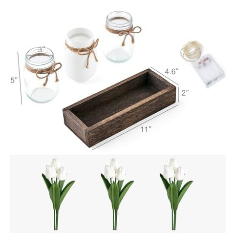 Luces De Tarro De Masón, Decoración De Mesa De Centro De Mes