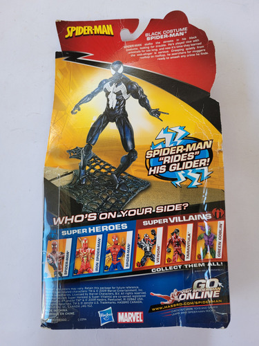 Marvel Spiderman Black Spiderman Symbiote Hasbro 2009 (Usado)