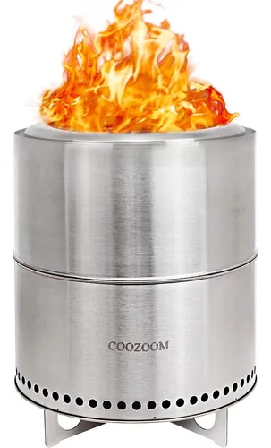 Coozoom Fogata Grande Sin Humo De 15 Pulgadas Con Soporte, .