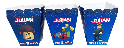 Cajitas Pochocleras Personalizadas X 10 Roblox Azul