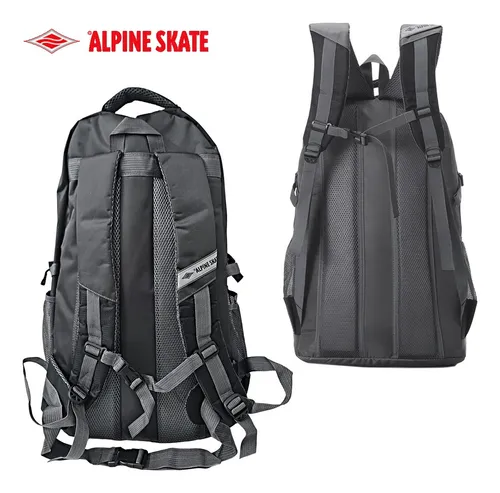 Mochila Trekking Viaje Mochilero Alpine Skate 50 Litros Color Negro Diseño  de la tela Liso