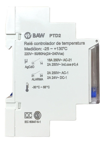Controlador Digital De Temperatura Relé Con Sensor Ptc Ptd2