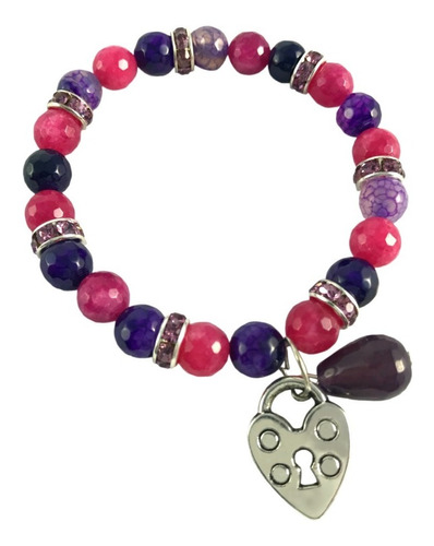 Bashari Pulsera Bisutería Fina Purple Drop Colors Púrpura