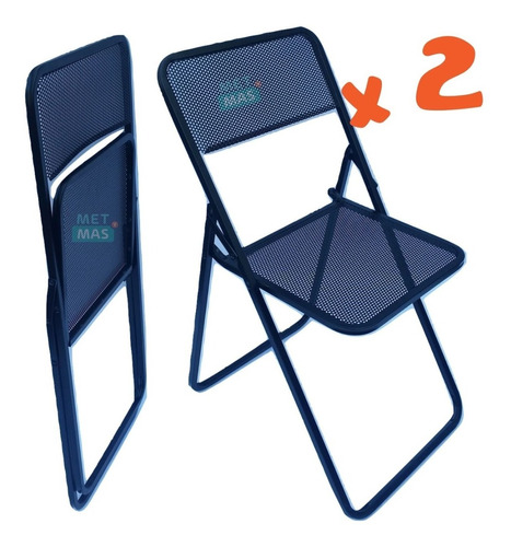 Silla Plegable De Chapa Reforzada X2 - Balcon Jardin Camping