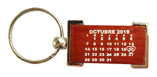 Llavero Grabado Madera Calendario Personalizado