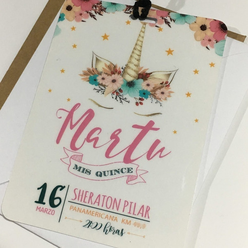 Invitación Simil Pvc Vip 15 Años Credenciales Pase X10