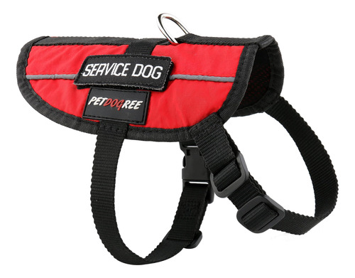 Perro De Servicio Rojo Reflectante Petdogree Con Parches Rem