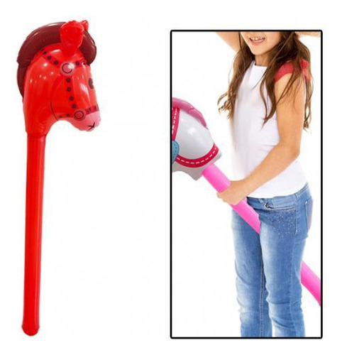 Cabeza De Caballo Inflable Cabeza De Juguete Toy Riding Rojo