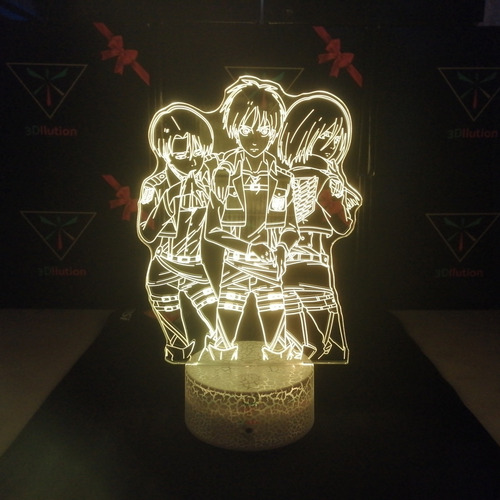 Lampara Levi Eren Mikasa Shingeki Base A.+ C. Remoto + Pilas