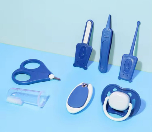 Set De Higiene Y Cuidados Del Bebe Con Cajita Plastica 7 Pcs