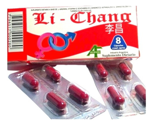Li Chang Vigorizante 8 Capsulas Hierbas Chinas. 1 Caja X 8 Sin Sabor