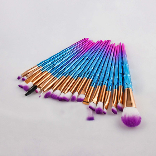 Juego De Brochas De Maquillaje, 20 Unidades, Color Champán,