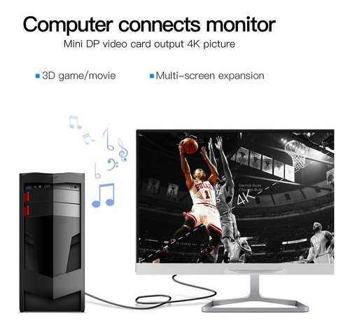 Cable Mini Displayport A Displayport Vention 4k 2m 10 Pza