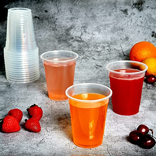 100 Pack 16oz Clear Plastic Cups, Cold Party Drinking C...