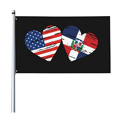 Bandera Del Corazón De República Dominicana De Ee. Uu...