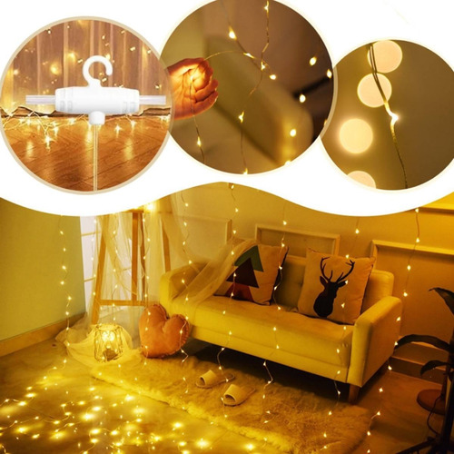Cortinas Decorativas Luz Led Control Remoto 300 Leds 3x3m