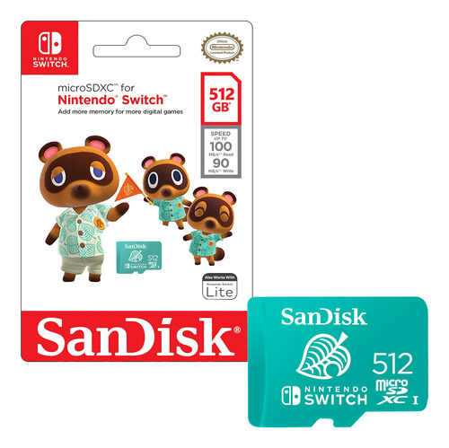 Tarjeta Microsdxc Sandisk 512gb Nintendo Switch 4k 100mb/s