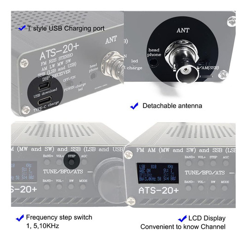 Radio Portátil Am Fm Ats-20 Plus Con Escáner Y Ondas Cortas
