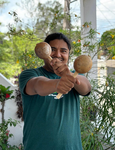 2 Maracas  Sencillas Para Temazcal Canto Ceremonia Danzas