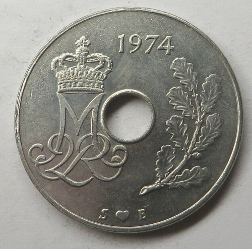Dinamarca 25 Ore 1974 - Rama Roble - Margrethe Ii - Km#861.1