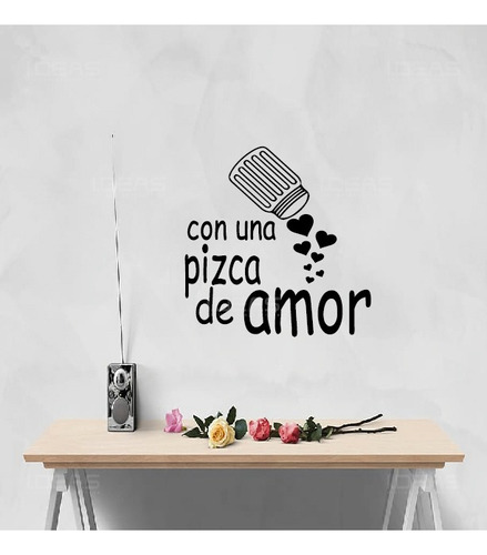 Vinilo Decorativo Para Cocina Una Pizca De Amor Sticker 