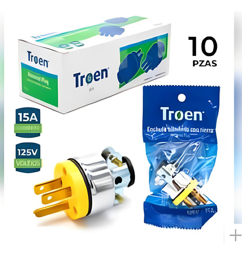 Enchufe Blindado Troen Con Tierra - 15a/125v