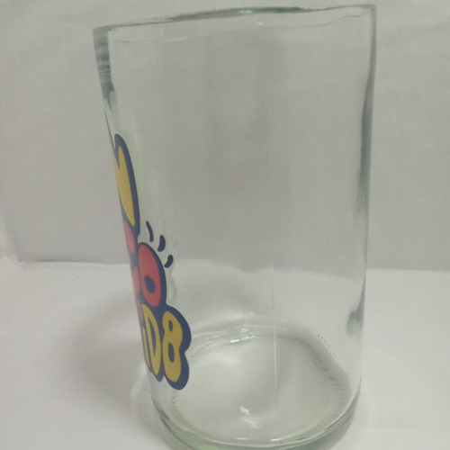 Vaso Artesanal Un Poco De Ruido Hecho De Botella Reciclada Transparente