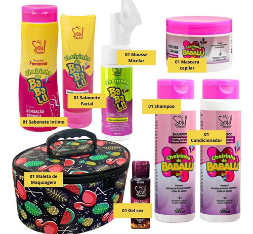Kit Linha Soul Cosmético Completo Luxo Shampoo Sabonete