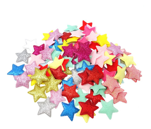 Honbay 100 Pieza Parche Forma Estrella Purpurina Para Coser