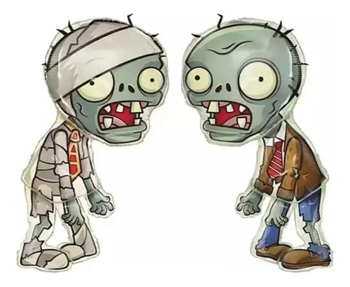 2 Globos Metálicos Plantas Vs Zombies Con Diseño Ambas Caras