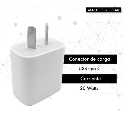 Cargador Usb C - 20w - Patas Argentinas - Compatible iPhone