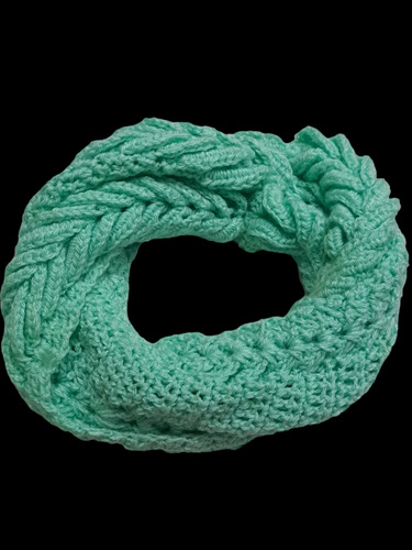 Bufanda A Crochet Verde Pastel