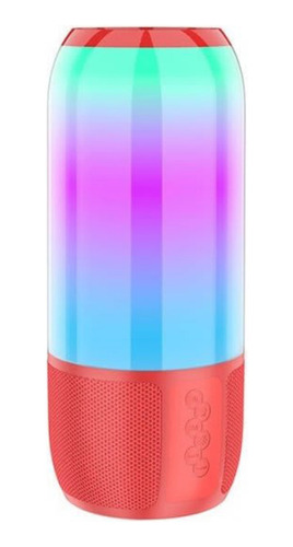 Parlante Inalámbrico Bluetooth V5.0 Y Luces Hoco Ds29 Rojo