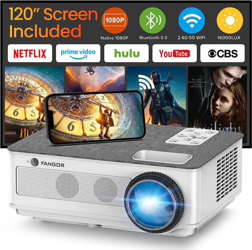 Proyector Nativo De 1080p Con Wifi 5g Y Bluetooth, Fangor...