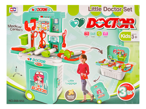 Juego De Doctor En Carrito Valija 3 En 1