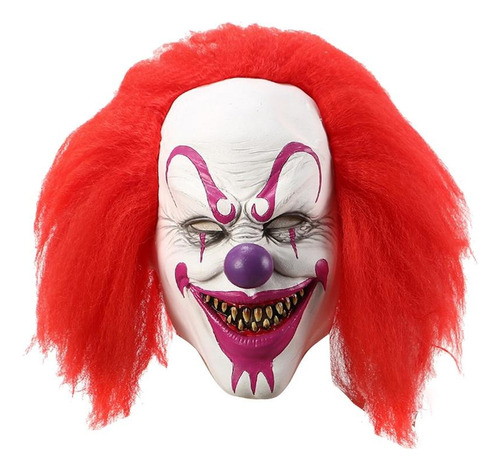 Máscara De Látex Palhaço Sombrio Assustador Cabeça Inteira Cor Branco Desenho Killer Clown